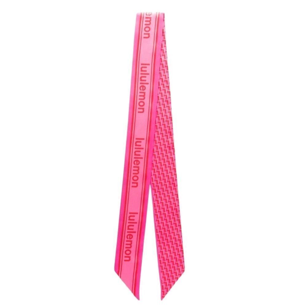 Lululemon Satin Skinny Scarf Fluor Pink / Pink Paradise / Lulu Red